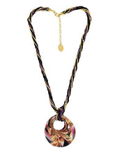 Carica l'immagine nel visualizzatore di Gallery, Venetiaurum - Collana Multifilo Donna Con Pendente In Vetro Originale Di...