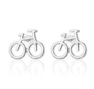 Izie Jewellery - Piccoli orecchini a perno a forma di bicicletta, in argento... - Ilgrandebazar