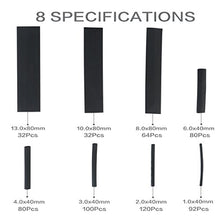 Carica l'immagine nel visualizzatore di Gallery, Guaine Termorestringenti, HTBAKOI Guaina Termorestringente Nera 600pz Set di... - Ilgrandebazar