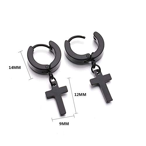 5 Paia Orecchini Uomo E Donna In Acciaio Inossidabile 316L: Orecchini A Cerchio E A Croce, Colori Argento, Oro, Nero, Blu E Arcobaleno, 13mm
