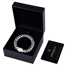 Carica l'immagine nel visualizzatore di Gallery, KRKC&CO Bracciale a Catena Cubana, Cubano Acciaio Grosso Uomo in... - Ilgrandebazar