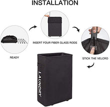 Carica l'immagine nel visualizzatore di Gallery, WOWLIVE 45L Cesto per Biancheria Stretto Cestino Alto e Nero