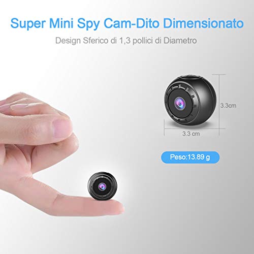 Mini Telecamera Spia Nascosta,MHDYT HD 1080P Portatile Micro Cop Spy C –