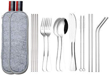 Carica l'immagine nel visualizzatore di Gallery, Lawei - Set di posate da viaggio 16 pezzi, in acciaio inox, con coltello,...