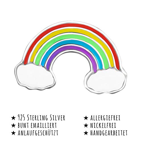 Monkimau Orecchini a cerchio arcobaleno per bambini, argento 925 Monkimau Orecchini a cerchio arcobaleno per bambini, argento 925