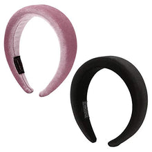 Carica l'immagine nel visualizzatore di Gallery, Folora Fasce per capelli imbottite in velluto 2 pezzi Moda accessori per... - Ilgrandebazar