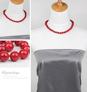Treasurebay FAB - Collana da donna con gemma di alaqueca rossa 12 mm,... - Ilgrandebazar