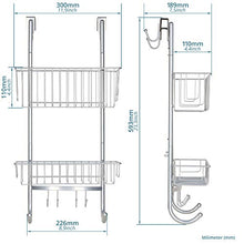Carica l'immagine nel visualizzatore di Gallery, Mensola Doccia da Appendere Chromo – 2X scaffali – 59,3 x 22,6 x 11 cm