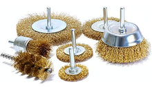 Carica l'immagine nel visualizzatore di Gallery, S&R Set 7 Spazzole Metalliche per Trapano Ruggine Metallo Legno. Codolo...