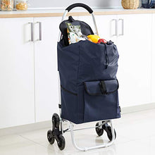 Carica l'immagine nel visualizzatore di Gallery, AmazonBasics 3 - Carrello portaspesa con 3 ruote, manici in Blue Navy