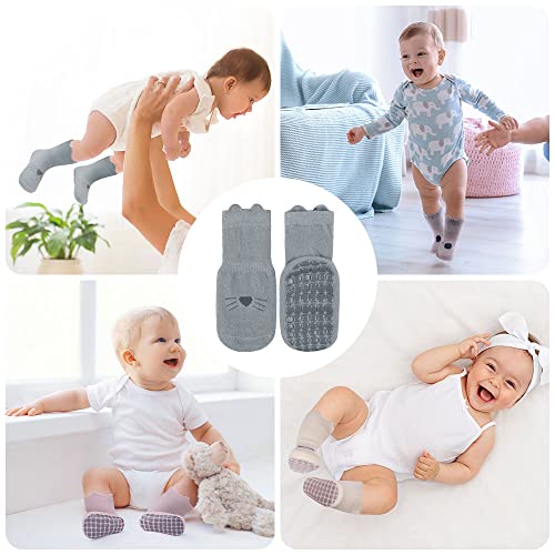 FedMois 6 Paia Calzini Antiscivolo In Cotone Bimbi Bambini Motivi Animali - Foto 2