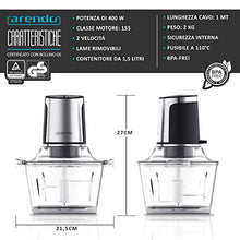 Carica l'immagine nel visualizzatore di Gallery, Arendo - Trituratore universale in VETRO da 1,5 L - 400 Watt - 4 lame in...