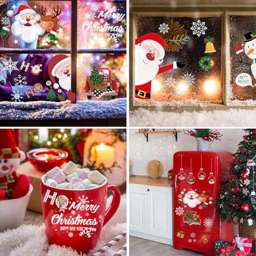 Sticker Di Natale Per Vetri Con Fiocchi Di Neve, Per Finestre Decorazioni Natalizie In Pvc Statiche Rimovibili Per Vetrine Riempiono La Casa Di Atmosfera Natalizia 90311619 Adesivi Natalizi