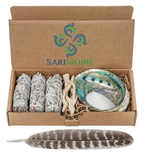 Carica l'immagine nel visualizzatore di Gallery, Sage Smudge Kit – Bastoncini di Salvia Bianca ~ Abalone Shell 12,5-15,2 cm ~...