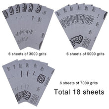 Carica l'immagine nel visualizzatore di Gallery, SIQUK 18 pezzi Carta vetrata umida e asciutta Assortimento 3000 5000 7000...