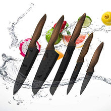 Carica l'immagine nel visualizzatore di Gallery, hecef Set di Coltelli da Cucina, in Acciaio Inox con Un Nero... - Ilgrandebazar