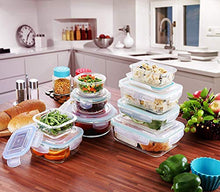 Carica l'immagine nel visualizzatore di Gallery, Set di contenitori per alimenti in vetro - 18 pezzi (9 + 9...