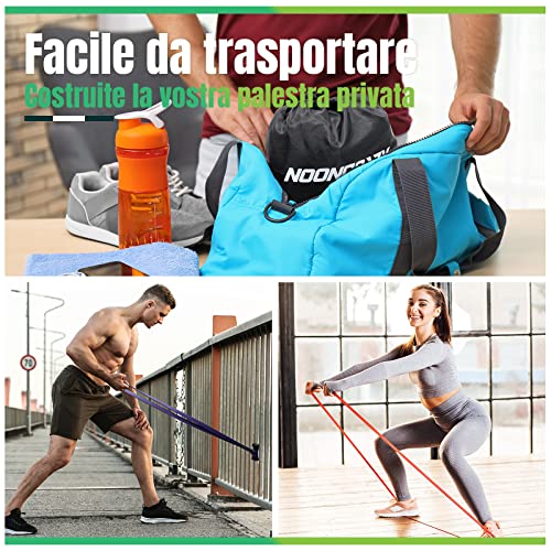 Set Di 4 Loop Bands Con Impugnature E Ancoraggio Porta – Resistenza Progressiva Per Trazioni, Fisioterapia E Allenamento A Casa Per Uomo E Donna