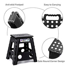 Carica l'immagine nel visualizzatore di Gallery, HOUSE DAY 16 Pollici Sgabello Pieghevole Super Resistente per Adulti e Nero