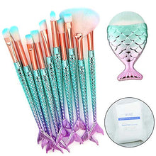 Carica l'immagine nel visualizzatore di Gallery, Sirene Spazzola di Trucco, INTVN Pacco da 11pezzi Pennelli Pennello + cotone