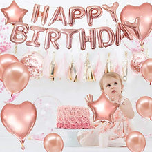 Carica l'immagine nel visualizzatore di Gallery, SPECOOL Palloncini Compleanno Oro Rosa,con Baby Photo Rosa Happy Birthday