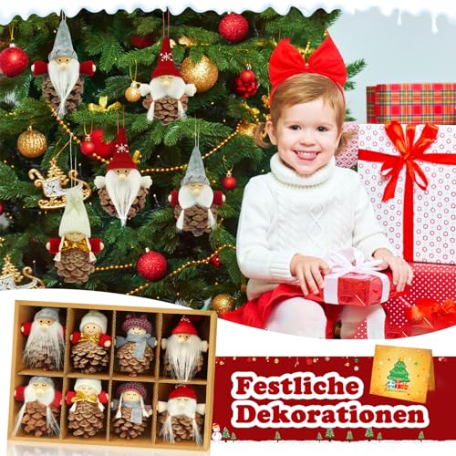 Babbo Natale da appendere Corona Bianco - Addobbi albero di Natale - Eminza