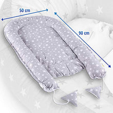 Carica l'immagine nel visualizzatore di Gallery, riduttore lettino neonato antisoffoco - 90 x 50 cm, Bianco Grigio Con Stelle