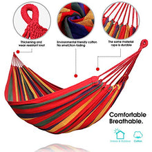Carica l'immagine nel visualizzatore di Gallery, Anyoo Amaca in Cotone da Esterno per Giardino Portatile Campagna Rosso/Giallo