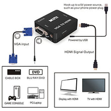Carica l'immagine nel visualizzatore di Gallery, Adattatore VGA a HDMI, GANA 1080P Full HD Convertitore D-SUB a HDMI con cavo... - Ilgrandebazar
