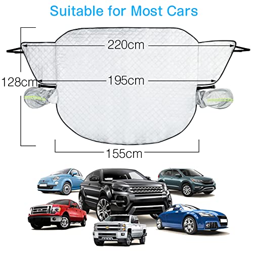 Copriparabrezza Invernale Con Magneti - Antighiaccio, Antineve, 10 Magneti, Cinture Antifurto, Riflettente - Foto 8