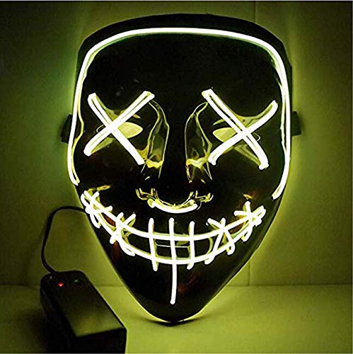 Kaliwa Maschera LED Halloween - Divertente Maschere con 3 modalità –
