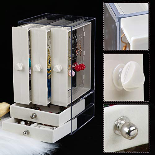 Espositore Porta Orecchini In Acrilico Trasparente A Fisarmonica, 3 Pannelli Con 80 Fori Cad., Capacità 144 Paia, Per Borchie, Cerchi E Pendenti, 13x18x13 Cm - 2