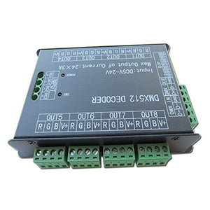 High Power 24 Channel RGB 3A/CH DMX512 Controller Led Decoder Dimmer 500Hz...