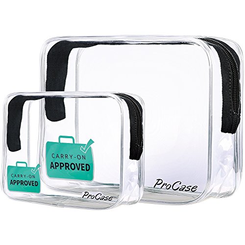 (2 Pack) ProCase Beauty Case Trasparente da Viaggio TSA Approvato, Quart...