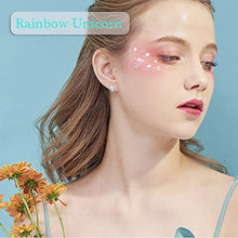 Carica l&#39;immagine nel visualizzatore di Gallery, Orecchini a forma di unicorno arcobaleno orecchino argento chiaro rosa...