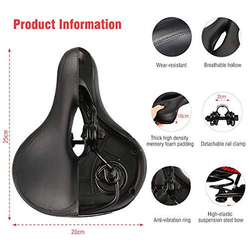 Sella Bici In Gel E Memory Foam - Comoda, Ammortizzata, Impermeabile, Per Uomini E Donne, MTB E City Bike - Foto 5