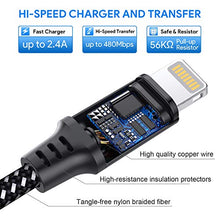 Carica l'immagine nel visualizzatore di Gallery, IWAVION Cavo, 3 Pezzi 1M Nylon Intrecciato Cavo Phone USB di Nero - Ilgrandebazar