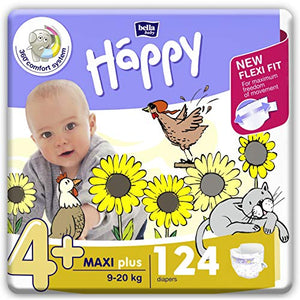 Bella Baby Happy - Pannolini taglia 4 + Maxi Plus, 1 confezione (1 x 124... - Ilgrandebazar