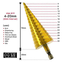 Carica l'immagine nel visualizzatore di Gallery, Hiveseen Kit 3 Punte Coniche, Fresa Conica Trapano a Gradini, HSS Titanium,... - Ilgrandebazar