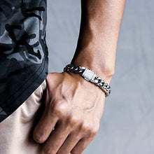 Carica l'immagine nel visualizzatore di Gallery, KRKC&CO Bracciale a Catena Cubana, Cubano Acciaio Grosso Uomo in... - Ilgrandebazar