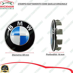 Set di 4 Tappi Coprimozzo compatibili BMW – Blu e Bianco, Classico, 68 mm... - Ilgrandebazar
