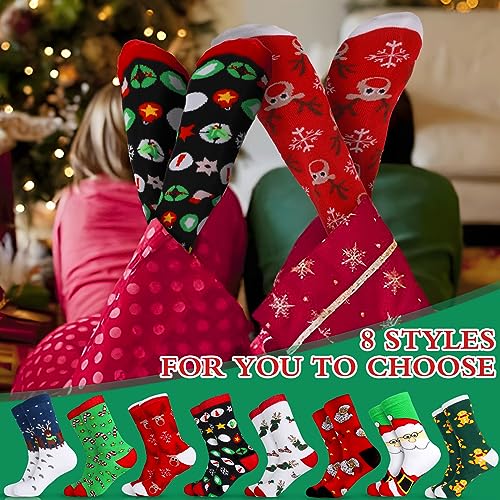 5 Paia Di Calzini Natalizi Simpatico Cartone Animato Set Morbidi E Confortevoli Calzini Invernali Rossi Verdi Caldi Per Coppie, Regalo Di Natale Per Famiglie