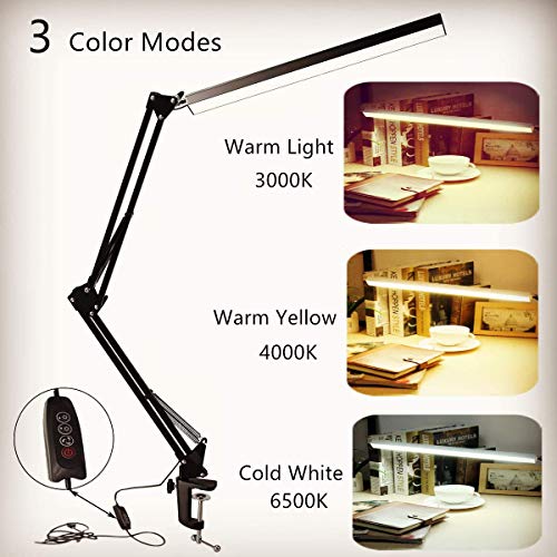 Lampada LED Da Scrivania IVict - 5 Modalità, 10 Livelli Luminosità, Timer 45min, 2 Porte USB, Doppia Testa Regolabile - Foto 7