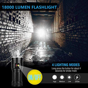 Torcia a 18000 lumen LED ricaricabile, 18x XML-T6 a più luminosa...