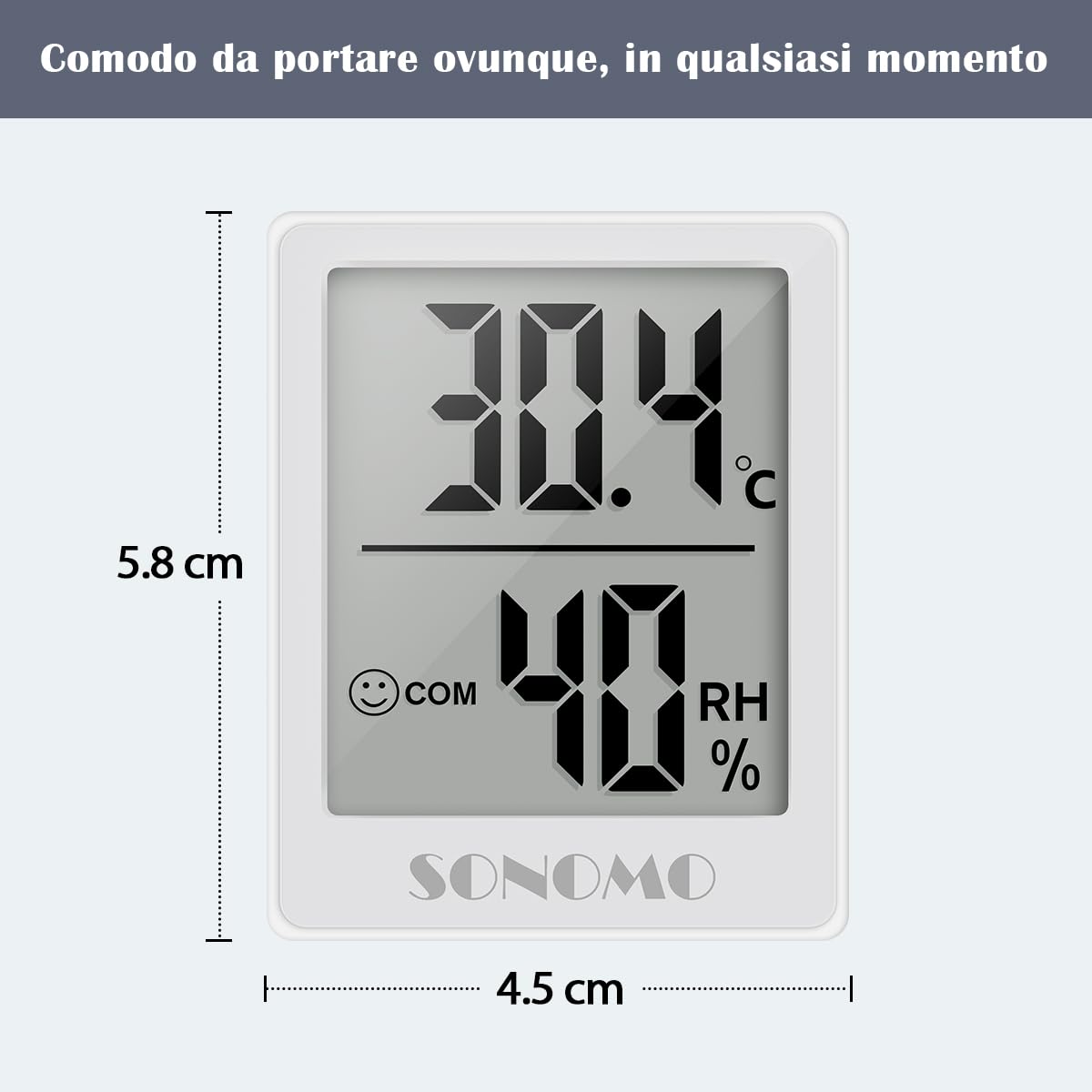 Igrometro Termometro Digitale Sonomo 3 Pezzi - Misuratore Umidità E Temperatura Per Interni - Foto 9