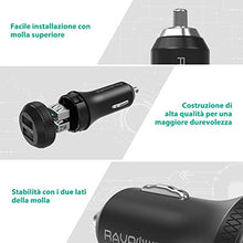 Carica l'immagine nel visualizzatore di Gallery, RAVPower Caricatore Adattatore Doppio per Auto USB 40W 3A Quick Charge Nero