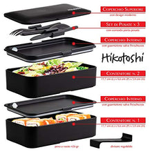 Carica l'immagine nel visualizzatore di Gallery, HIKOTOSHI Bento Box Sushi Giapponese Portapranzo Ermetico Lunchbox Japan Nero