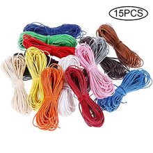 Carica l'immagine nel visualizzatore di Gallery, Faburo 15PZ Rotoli di Filo Cotone Cerato, 10 m, Ø 1 mm, per la creazione...