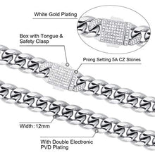 Carica l'immagine nel visualizzatore di Gallery, KRKC&CO Bracciale a Catena Cubana, Cubano Acciaio Grosso Uomo in... - Ilgrandebazar