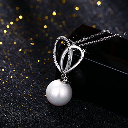 DEPHINI - Collana A Forma Di Cuore Bianco - In Argento Sterling 925 - Con Ciondolo In Cristallo Di Zirconia Cubica - Fine Jewellery Love - Zirconia Cubica - Regalo Per Donne - Foto 8